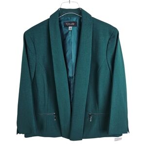 Black Label by Evan-Picone Green Open Front Blazer NWT
